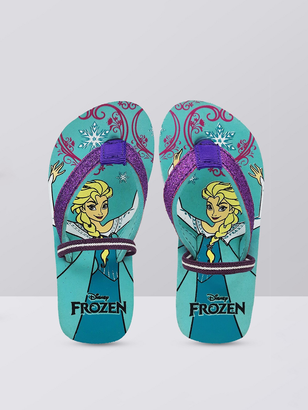 

Kids Ville Girls Frozen Printed Thong Flip Flops, Teal