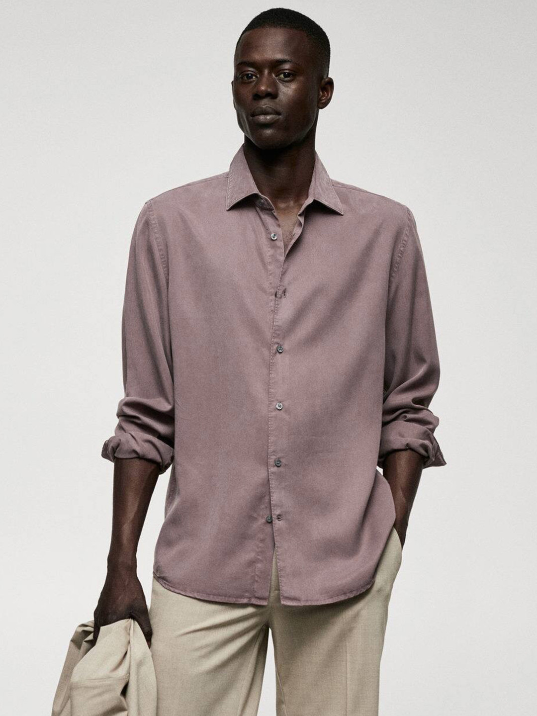 

MANGO MAN Slim Fit Casual Shirt, Pink