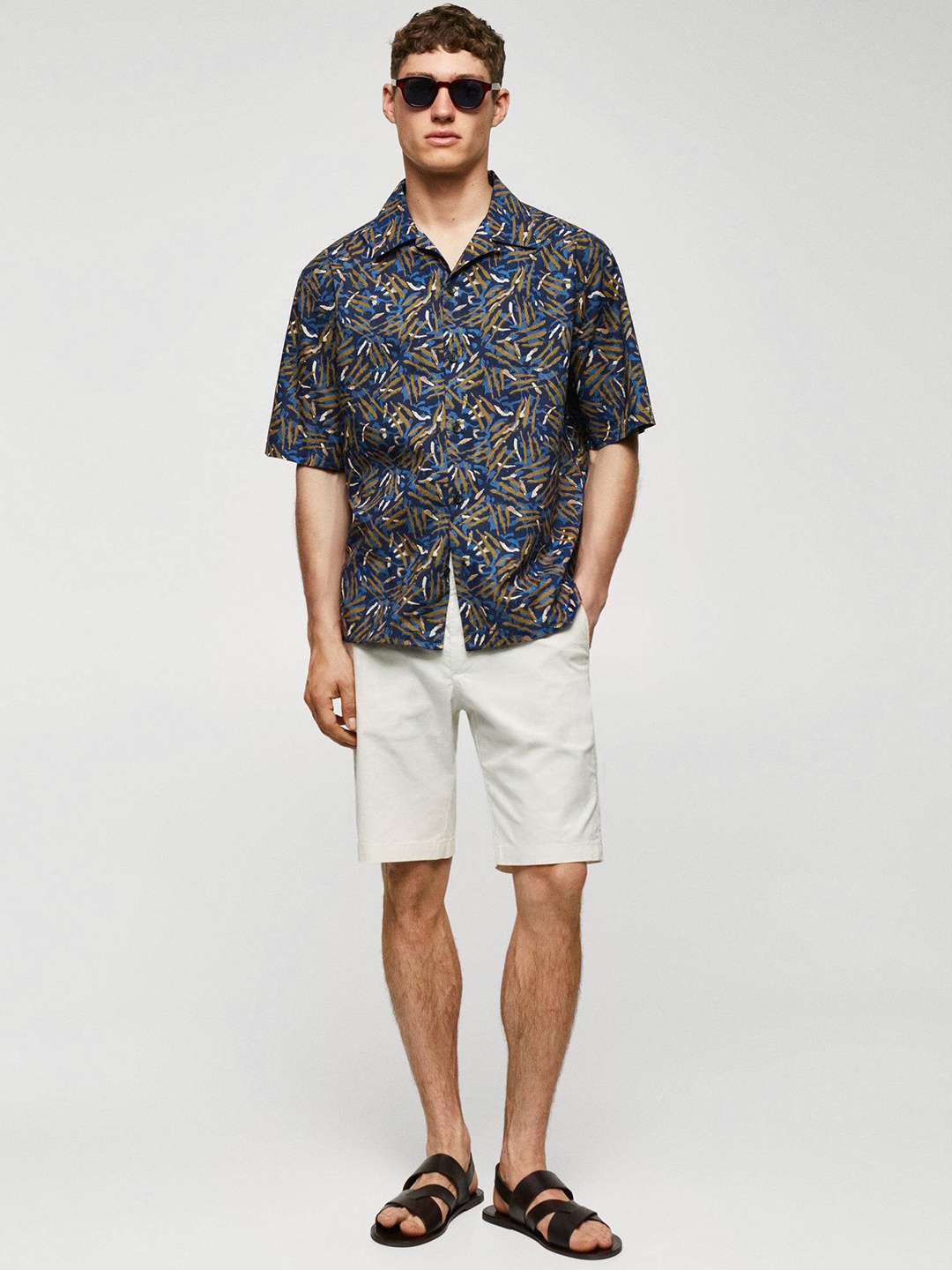 

MANGO MAN Abstract Printed Casual Shirt, Blue