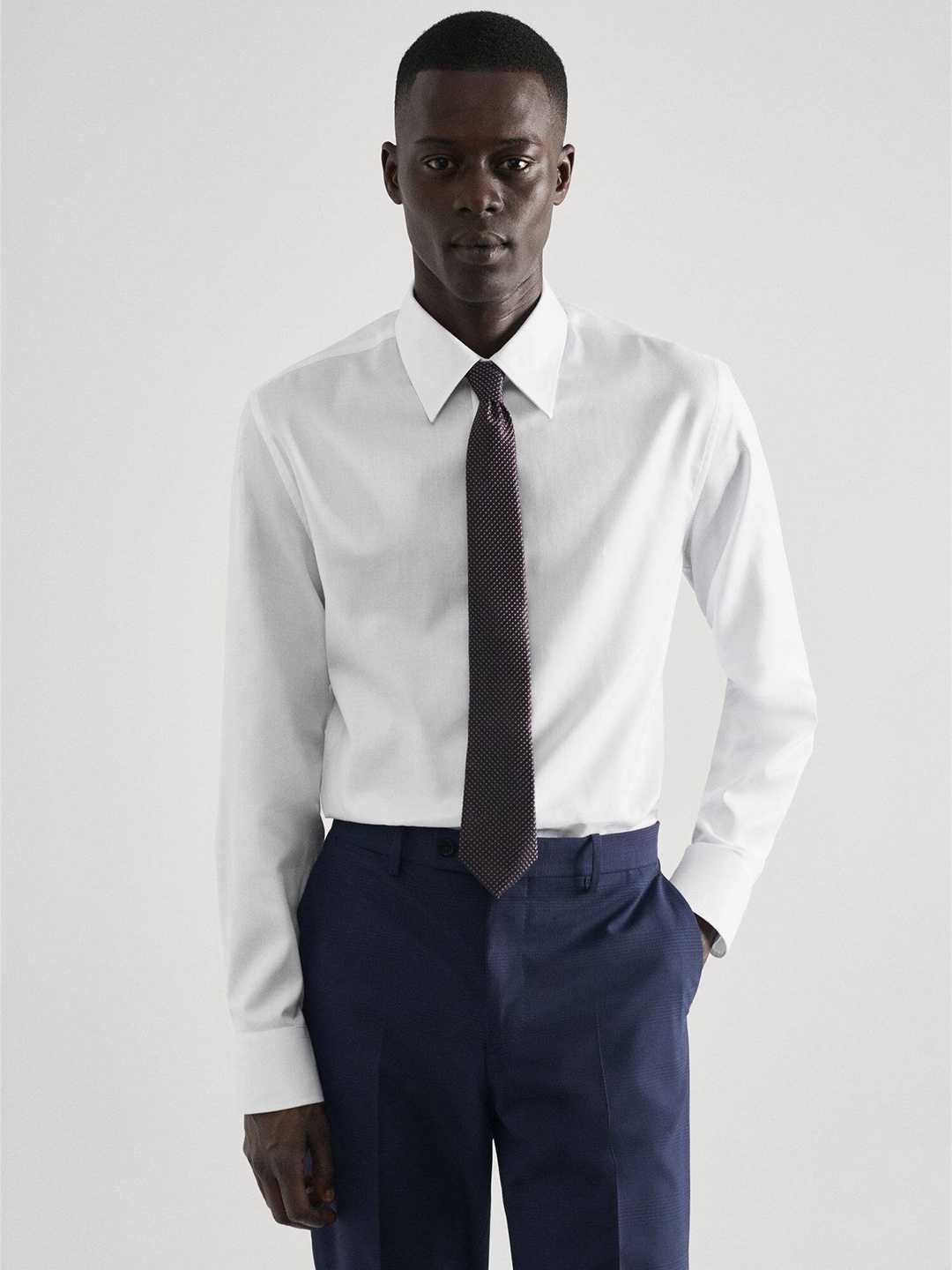 

MANGO MAN Cotton Formal Shirt, White