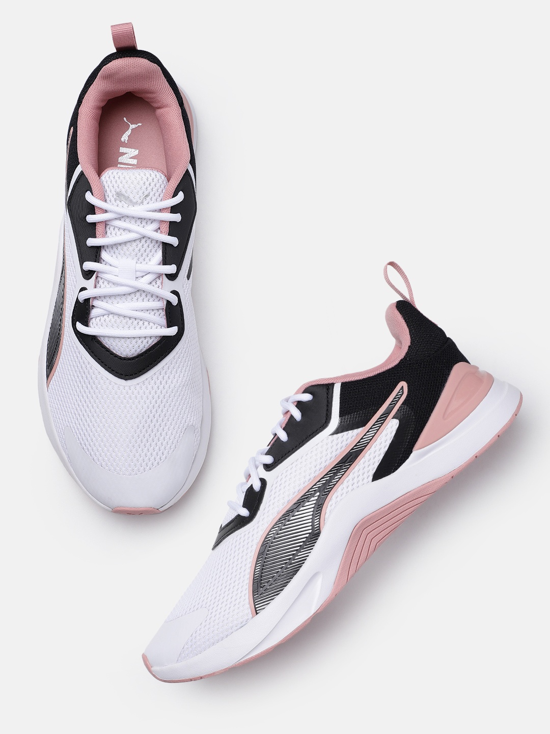 

Puma Women Infusion Textile Training or Gym Shoes, White