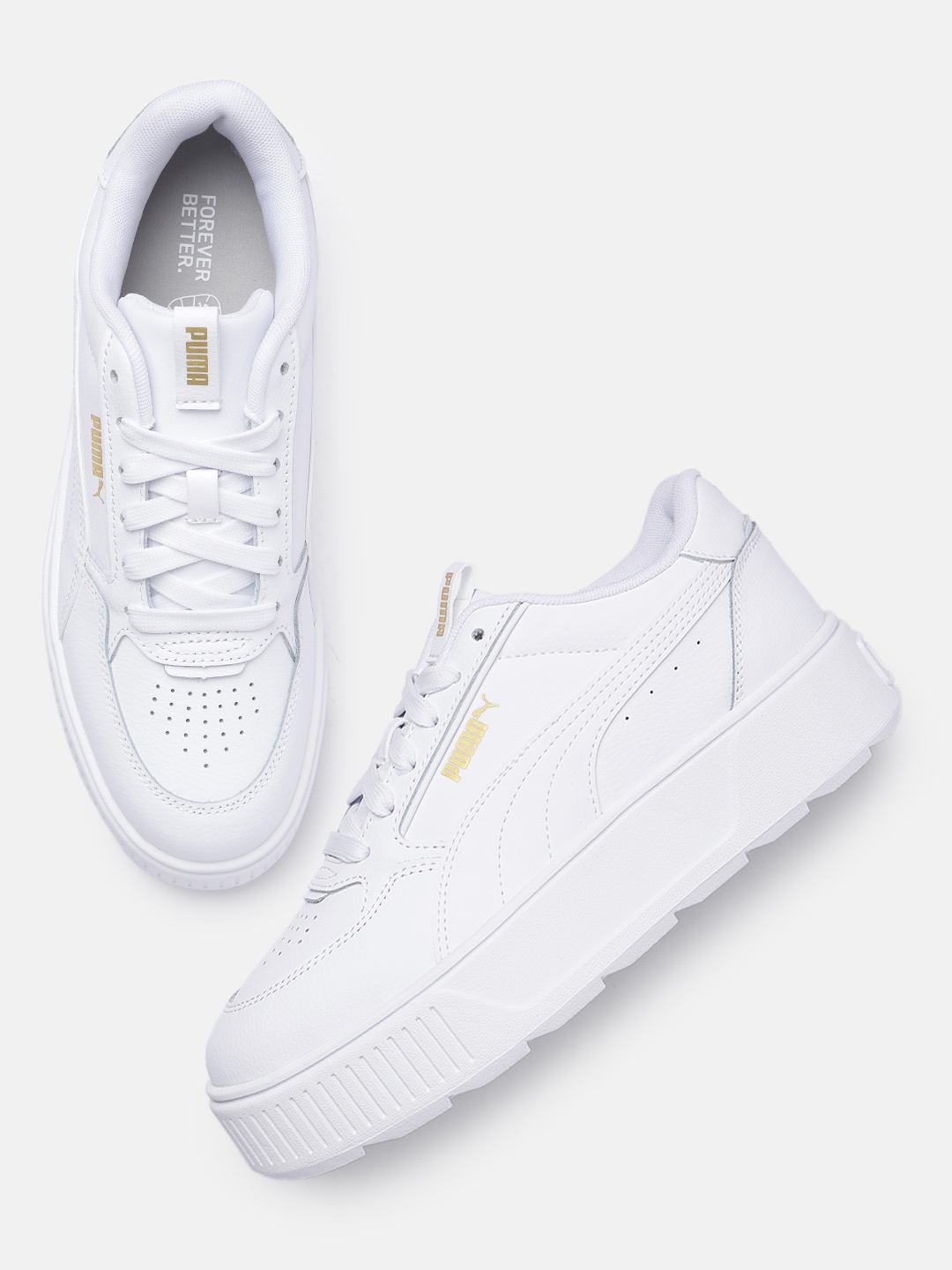 

Puma Women Karmen Rebelle Leather Sneakers, White