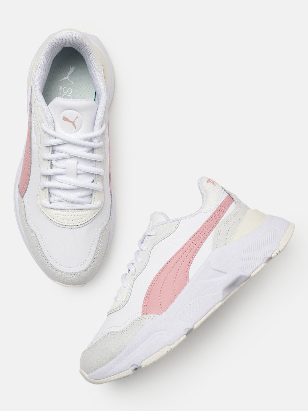 

Puma Women Colourblocked Cassia Rose Sneakers, White