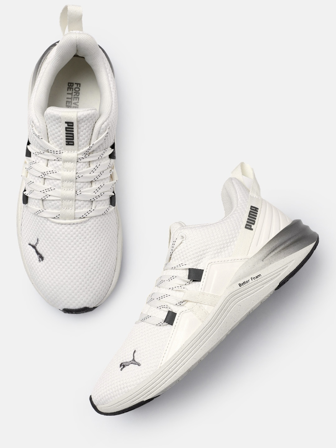 

Puma Women Better Foam Prowl Alt Essentials Molten Metal Running Shoes, White