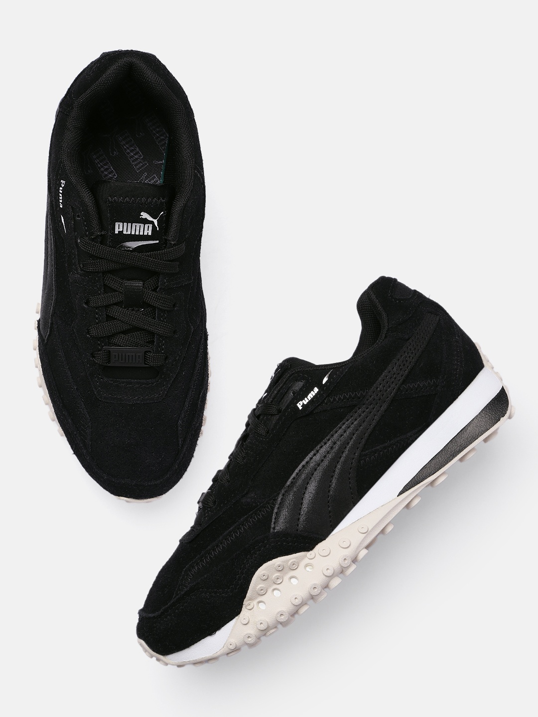 

Puma Women Blktop Rider Femme Leather Sneakers, Black