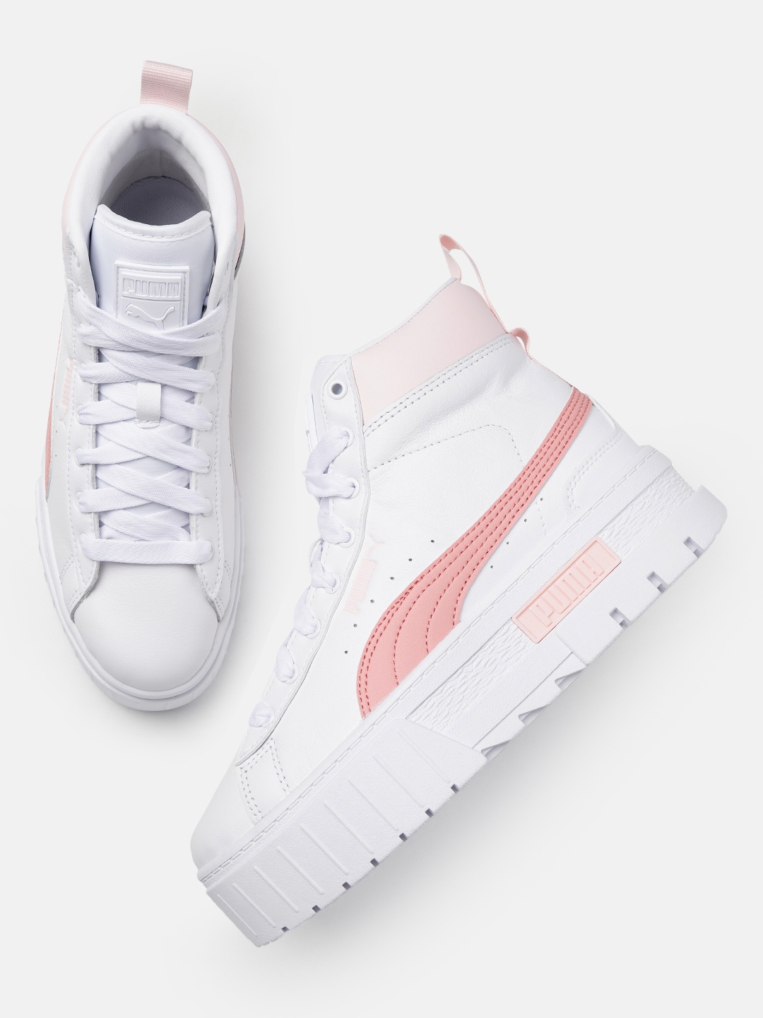 

Puma Women Mayze Mid Leather Sneakers, White