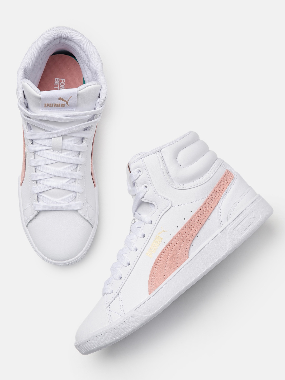 

Puma Women Leather Mid-Top Sneakers, White