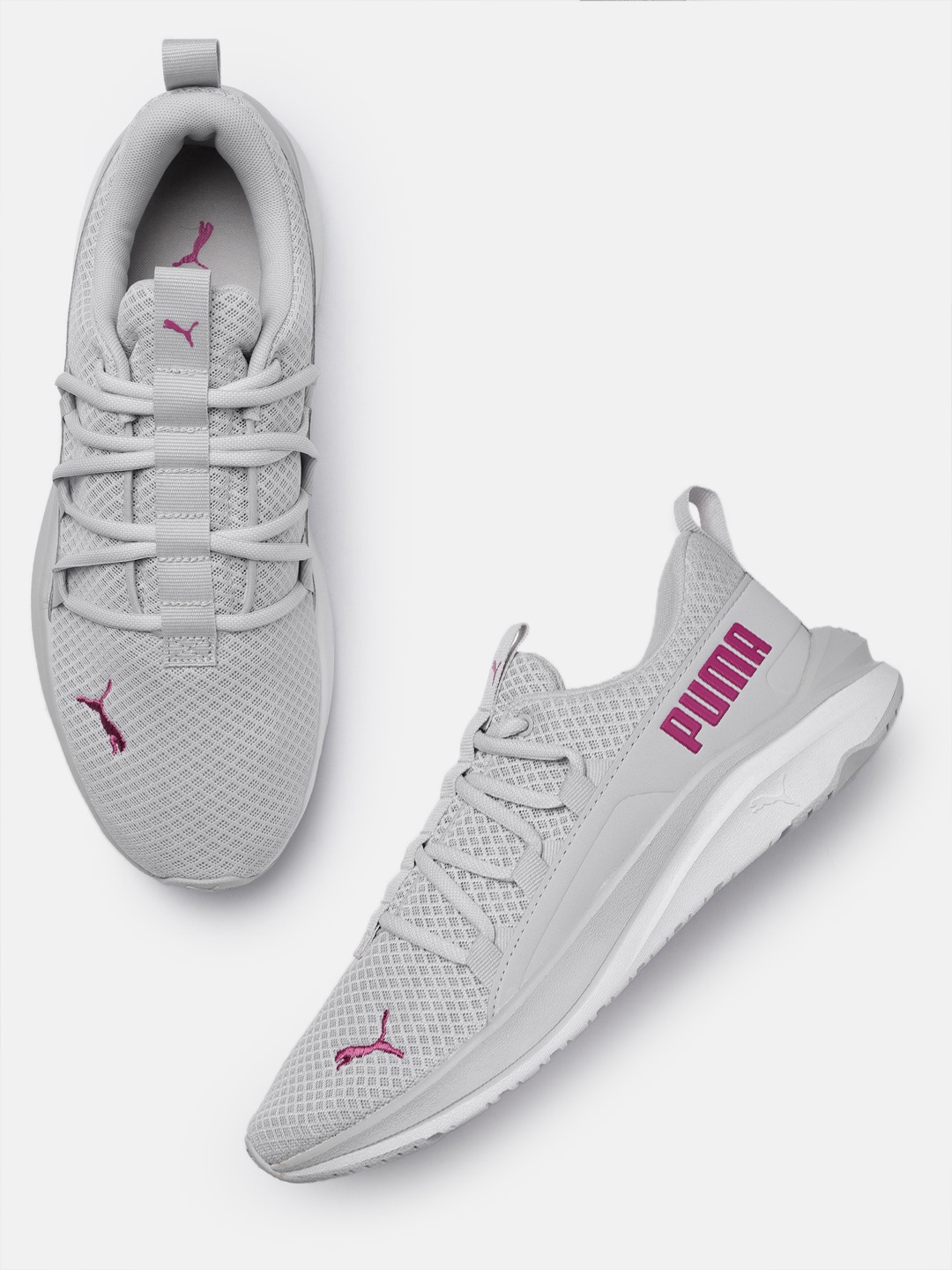 

Puma Women Textured Softride One4all Road Running Shoes, Grey