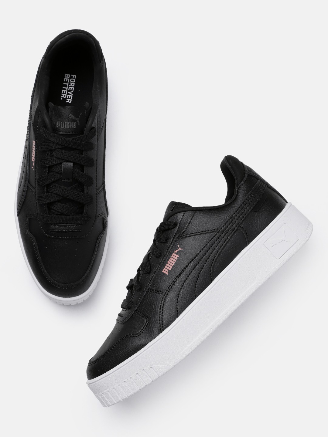 

Puma Women Carina Street Leather Sneakers, Black