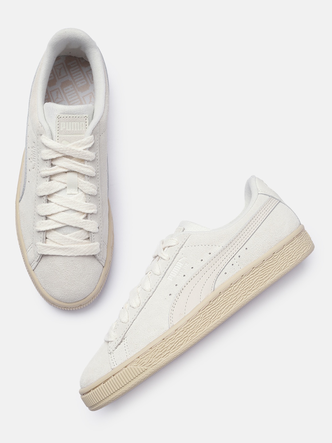 

Puma Women Perforations Suede Classic Selflove Sneakers, Beige