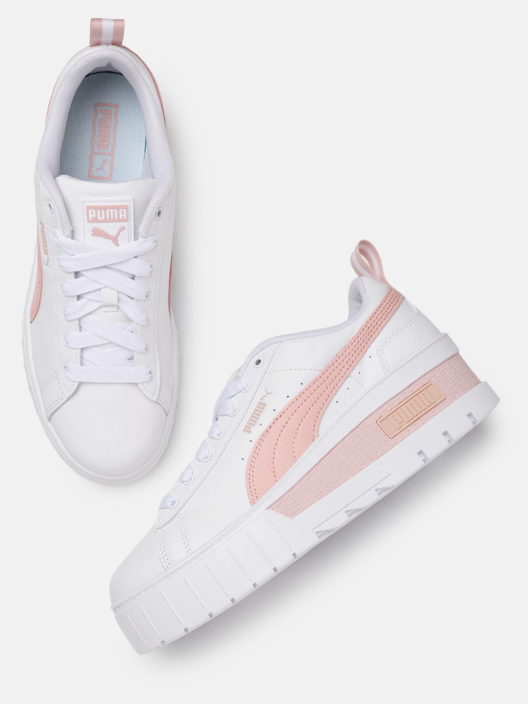 

Puma Women Mayze Wedge Leather Sneakers, White