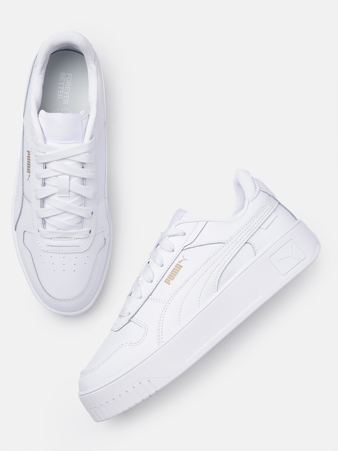 

Puma Women Perforated Leather Sneakers, White