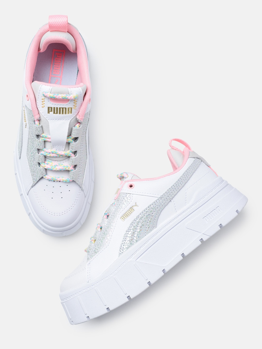 

Puma Women Mayze Stack XPL BM Fashion Perforated Leather Sneakers, White