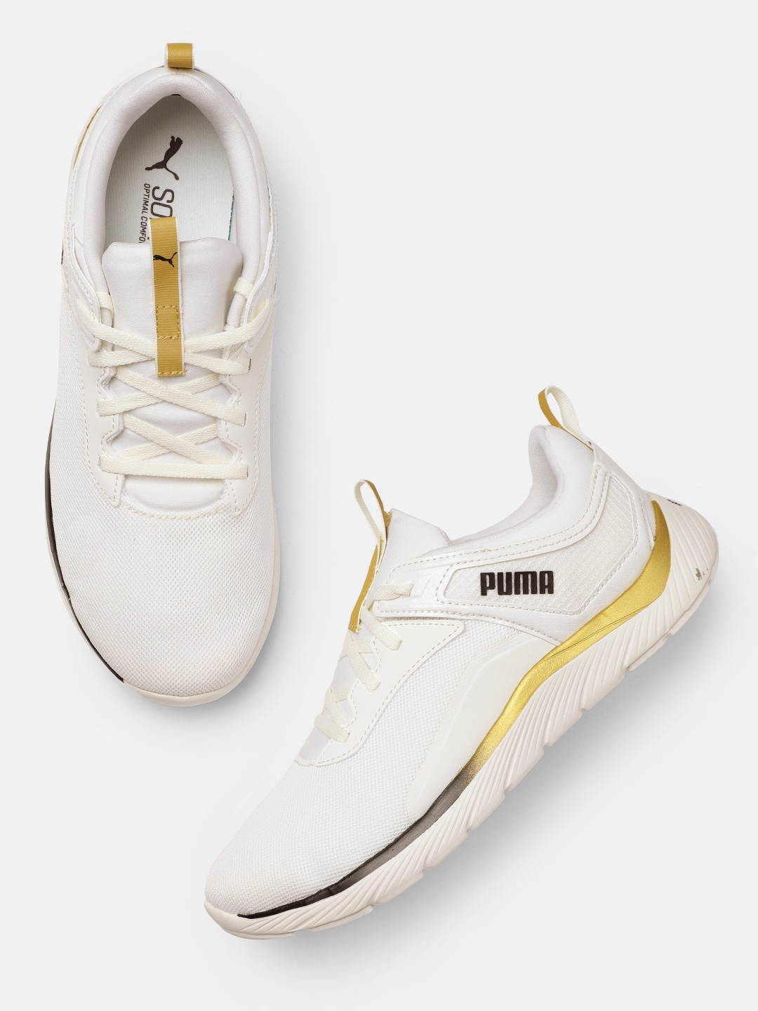 

Puma Women Softride Remi Molten Metal Textile Running Shoes, White