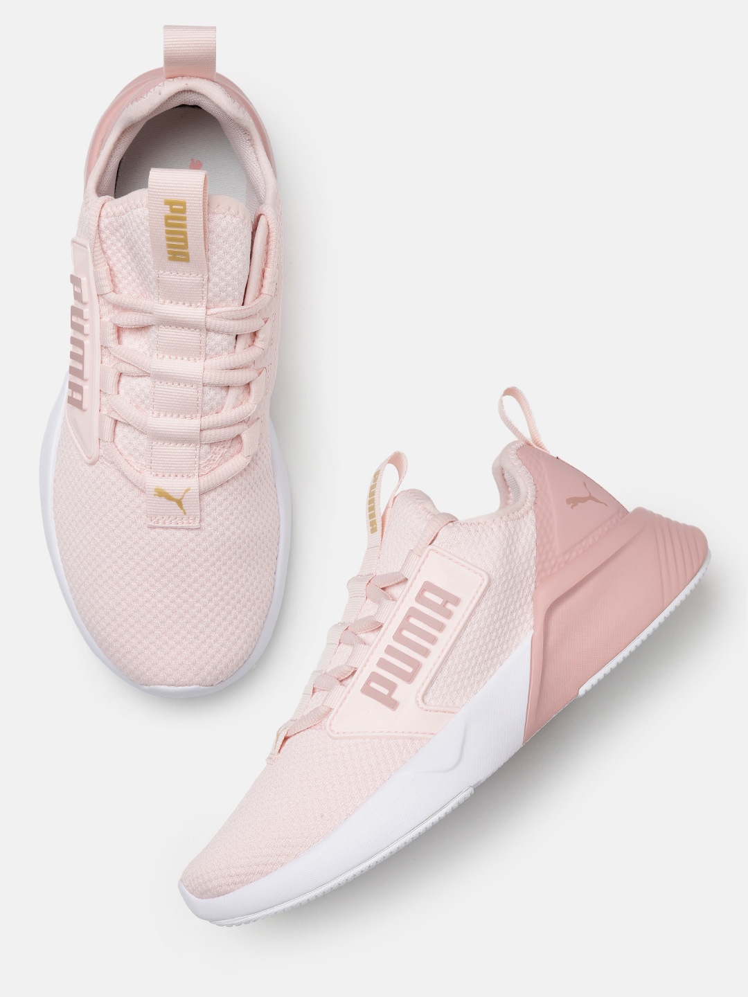 

Puma Women Textured & Minimal Colourblocked Retaliate Mesh Road Running Shoes, Pink
