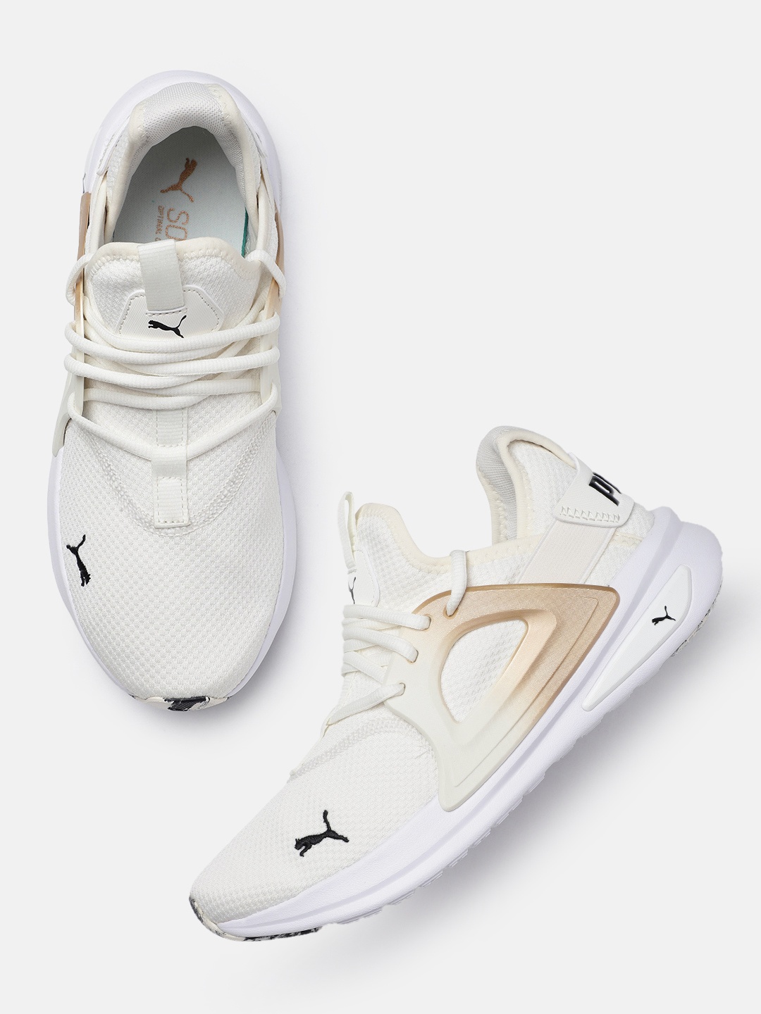

Puma Women Softride Enz Evo Molt Met Textile Running Shoes, Off white