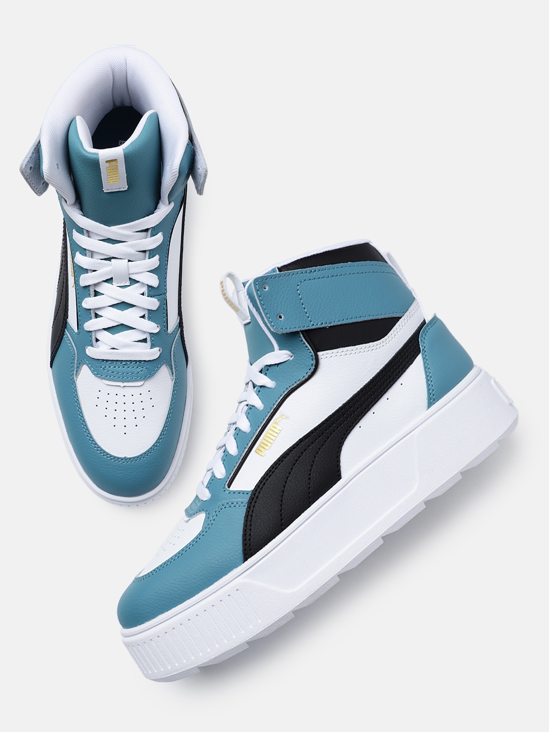 

Puma Women Karmen Rebelle Leather Mid-Top Sneakers, White
