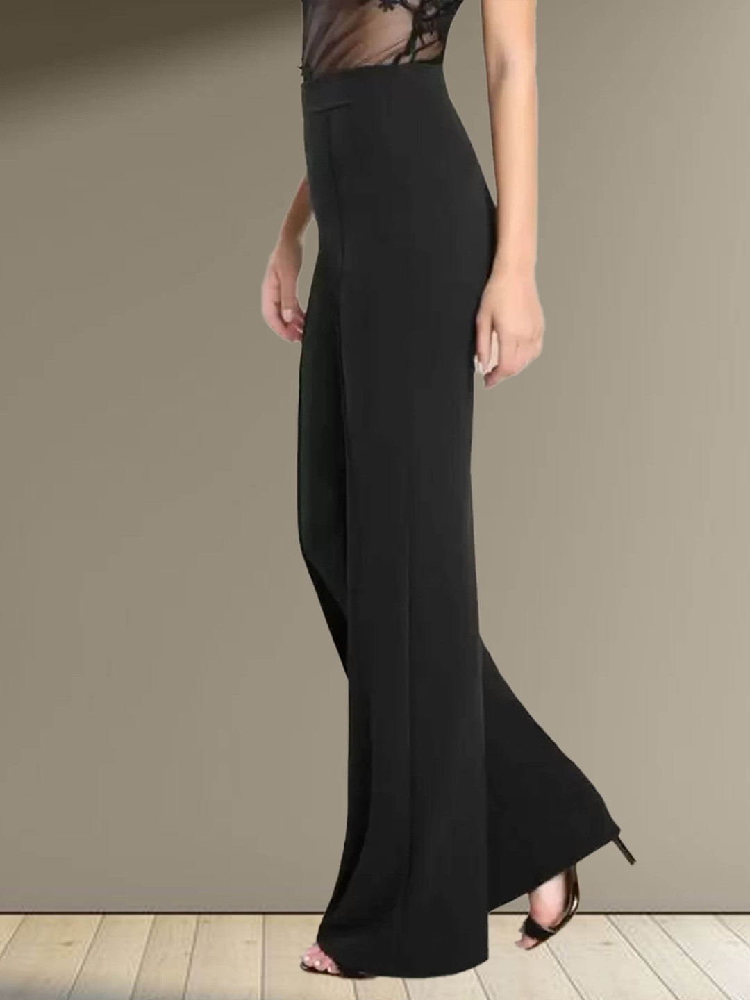 

N N ENTERPRISE Women Original High-Rise Parallel Trousers, Black