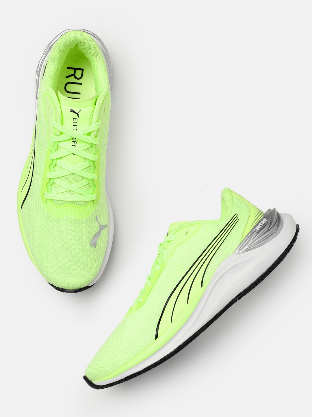 

Puma Men Electrify NITRO 3 Textile Running Shoes, Fluorescent green