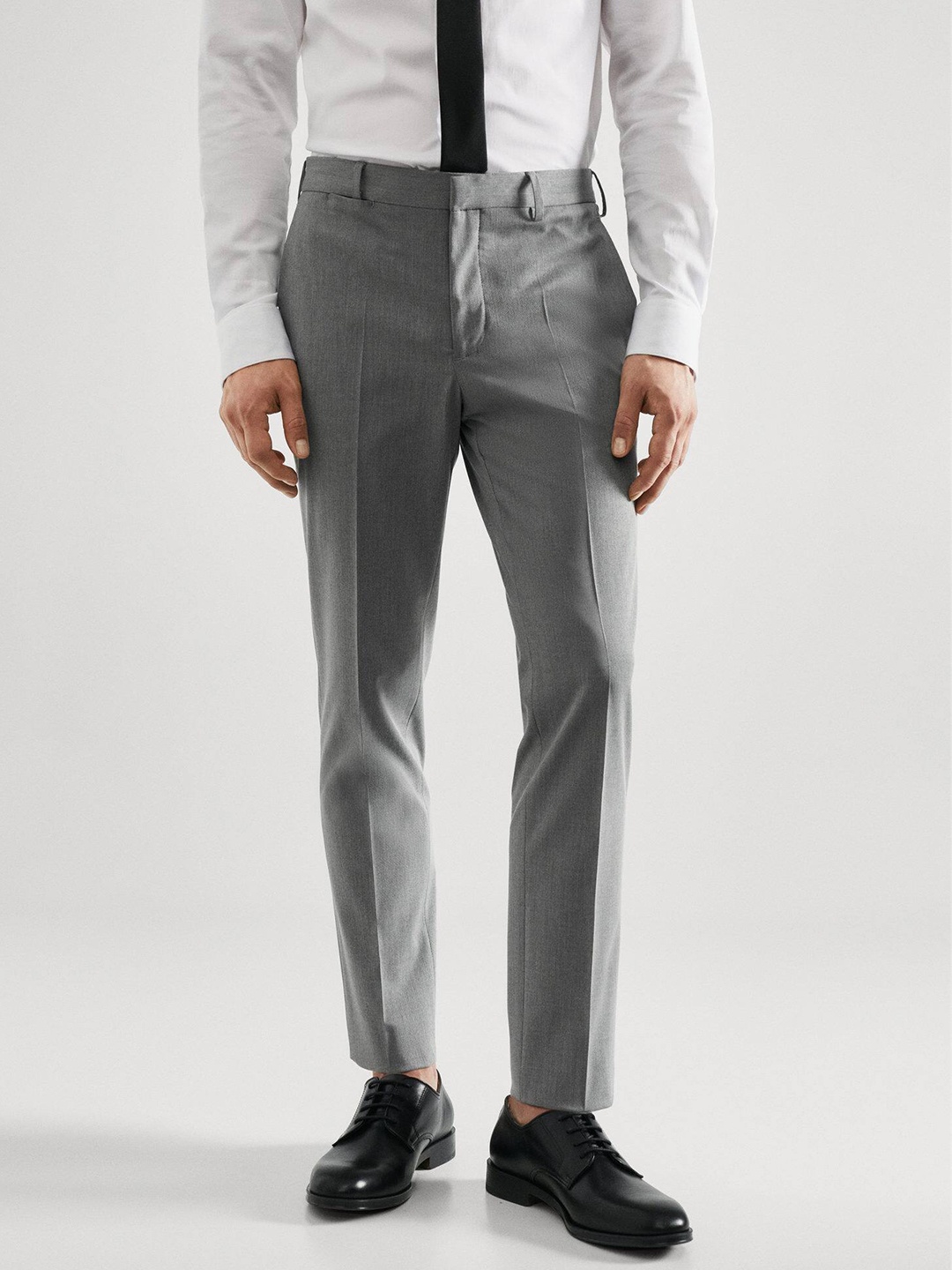 

MANGO MAN Slim Fit Formal Trousers, Grey