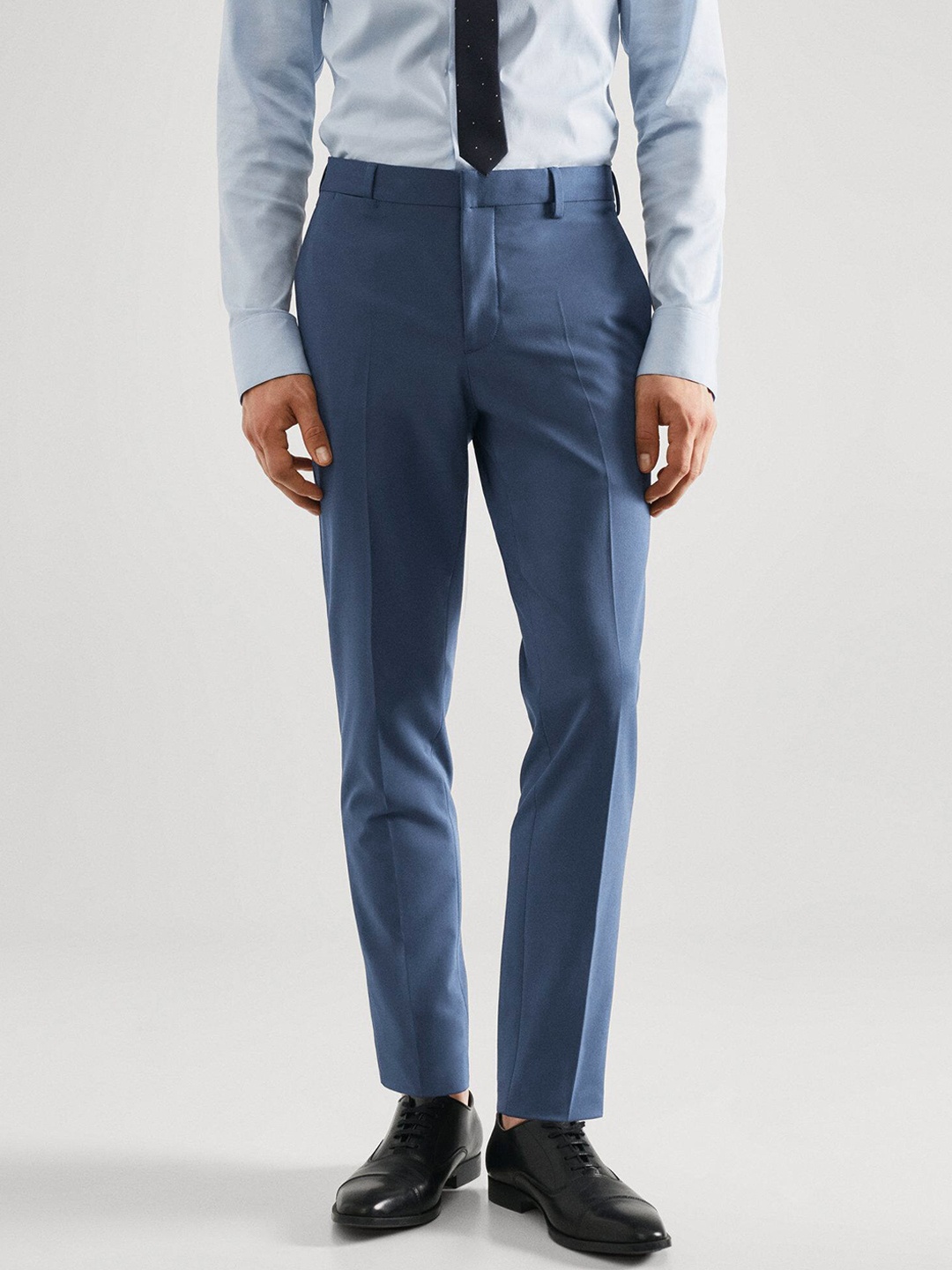 

MANGO MAN Slim Fit Formal Trousers, Blue