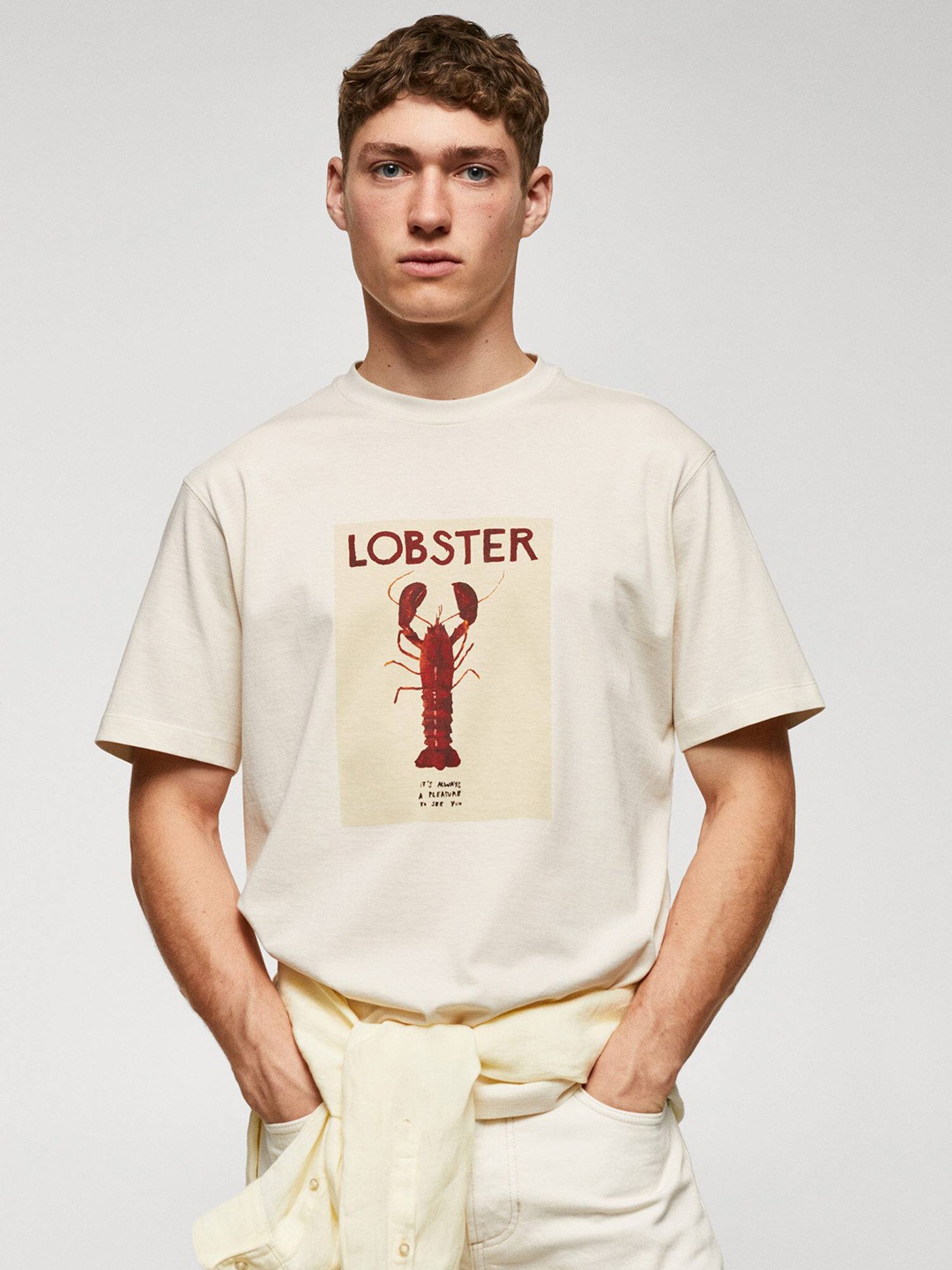 

Adriana Eskenazi x MANGO MANt Printed Pure Cotton T-shirt, Beige