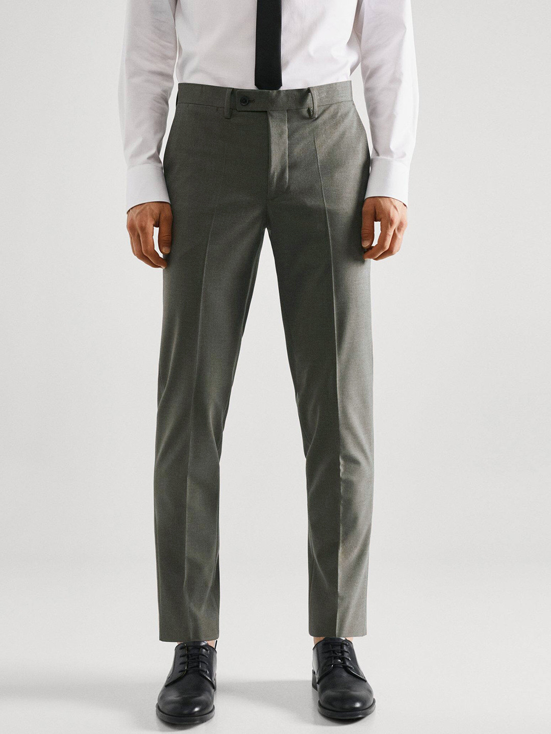 

MANGO MAN Slim Fit Pleated Trousers, Green