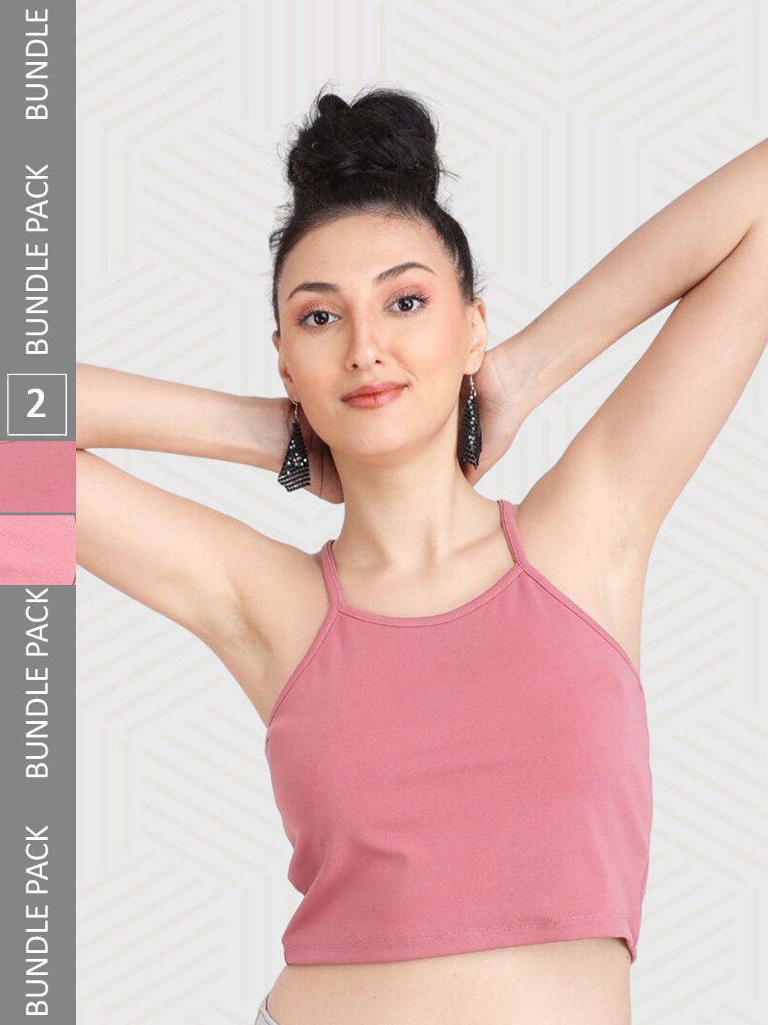 

Designer Bugs Pack Of 2 Crop Top, Rose gold