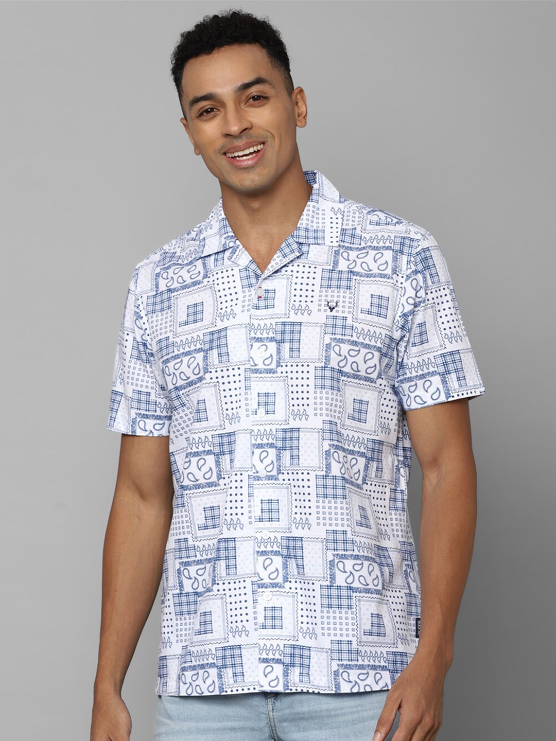 

Allen Solly Printed Cotton Opaque Casual Shirt, White