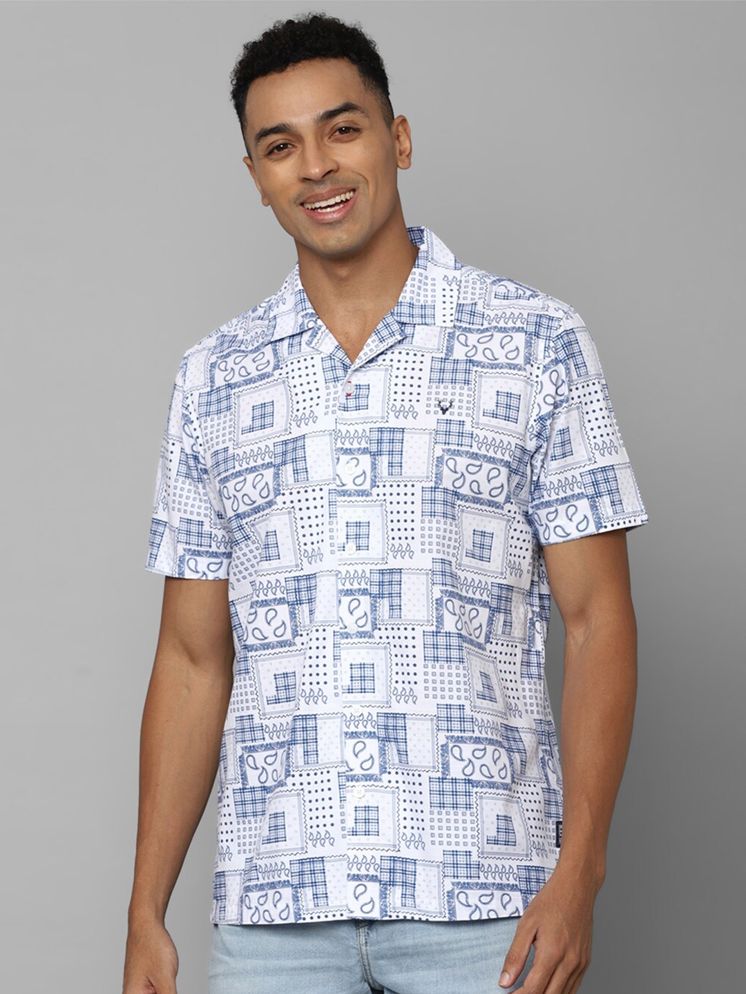 

Allen Solly Printed Cotton Opaque Casual Shirt, White