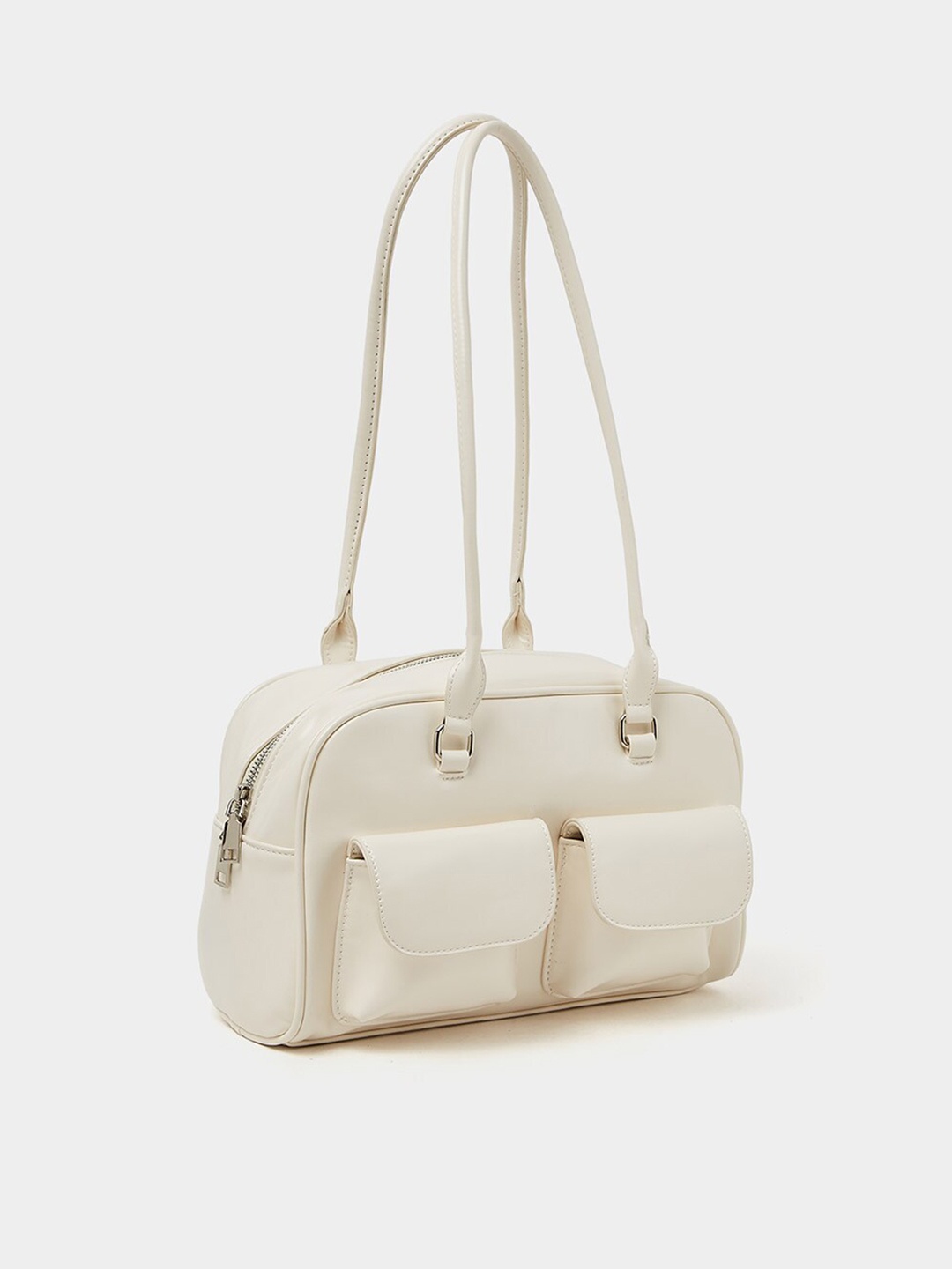 

Styli White PU Structured Shoulder Bag