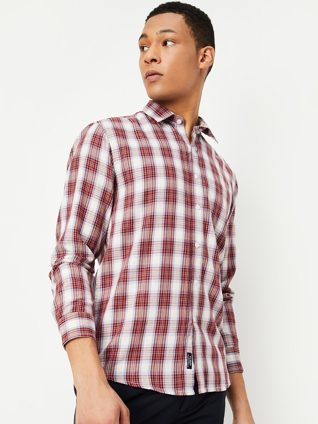 

max Tartan Checked Pure Cotton Casual Shirt, Multi