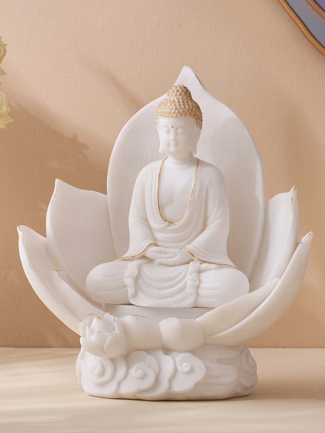 

Home Centre Noor White Lotus Buddha Showpiece