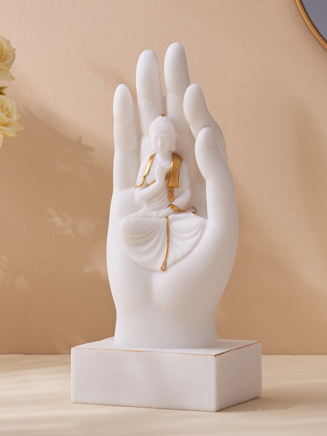 

Home Centre Noor White Buddha In Hand Polyresin Showpiece