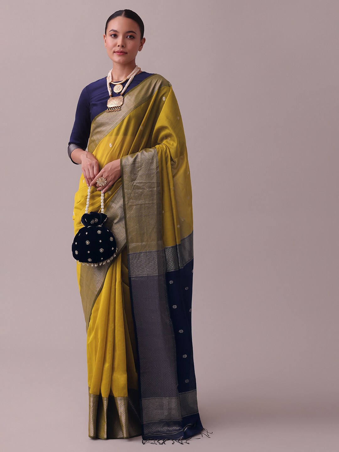 

KALKI Fashion Abstract Woven Design Zari Saree, Yellow