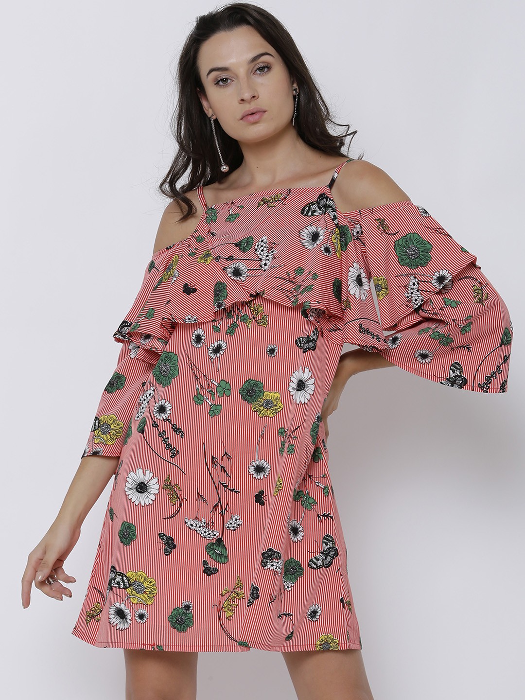 

Tokyo Talkies Women Red Printed A-Line Dress
