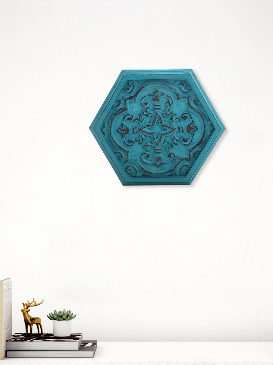 

Home Centre Chisel Blue Textured Hexagon Wall Accent