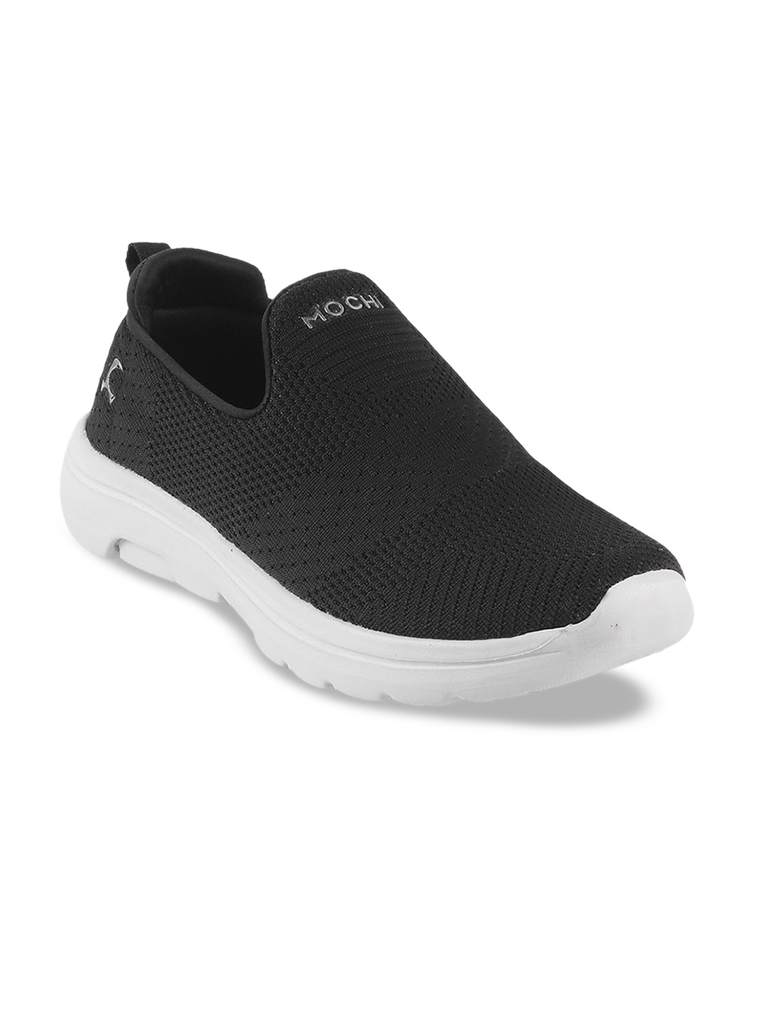 

Mochi Men Textured Comfort Insole Contrast Sole Slip-On Sneakers, Black