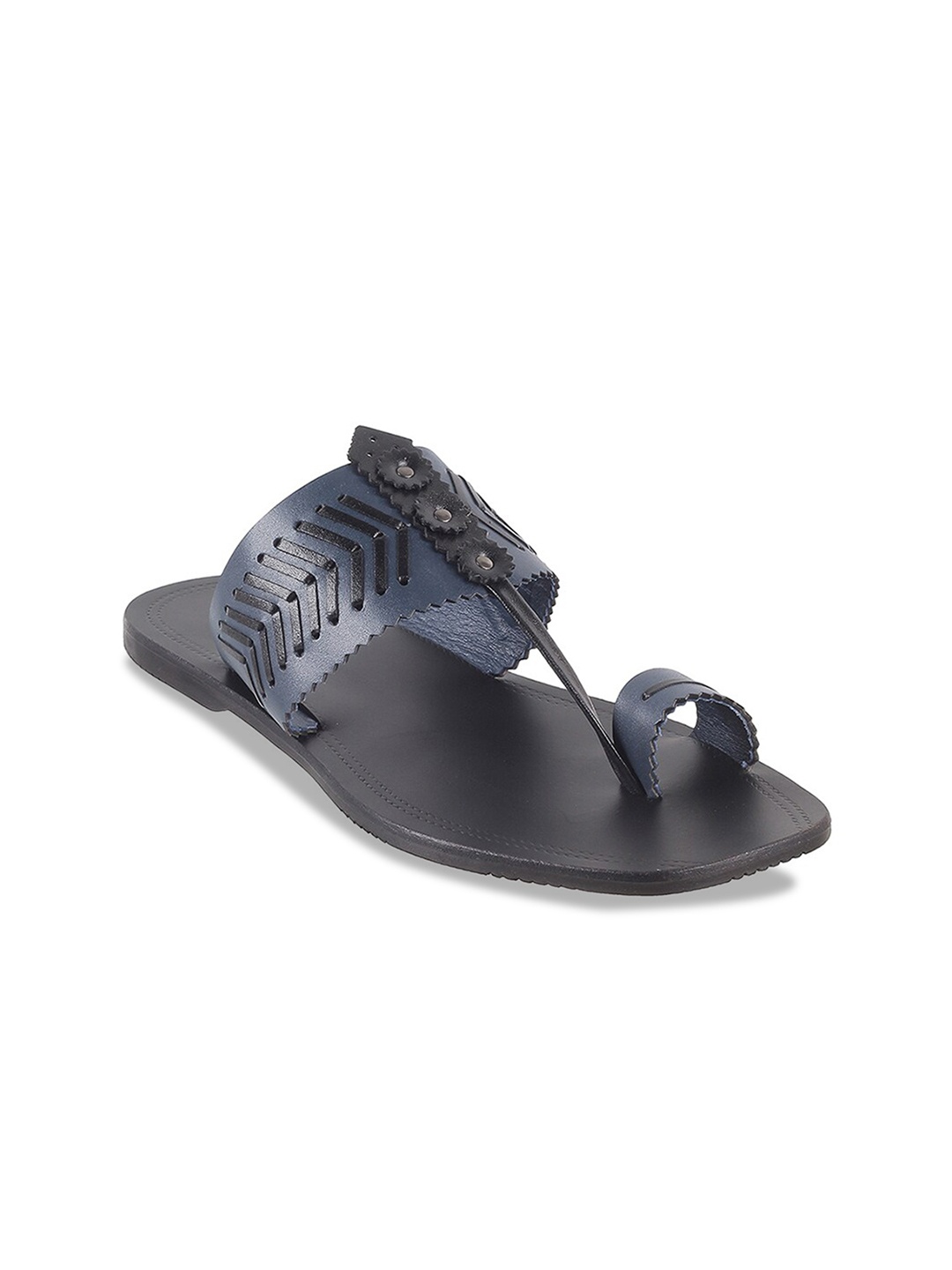 

Mochi Men Leather Comfort Sandals, Navy blue