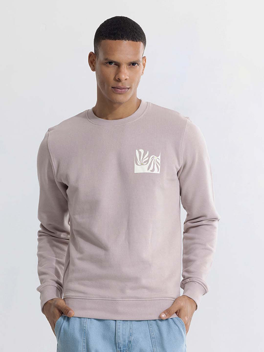 

Snitch Lavender & White Graphic Printed Cotton Pullover