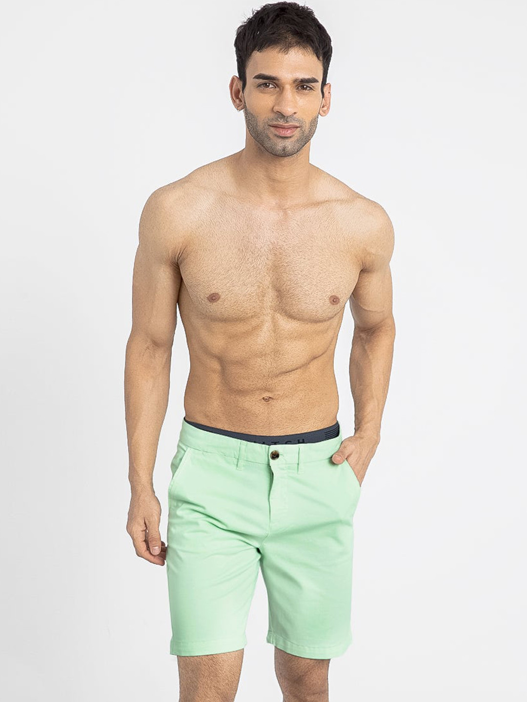 

Snitch Men Green Mid-Rise Shorts