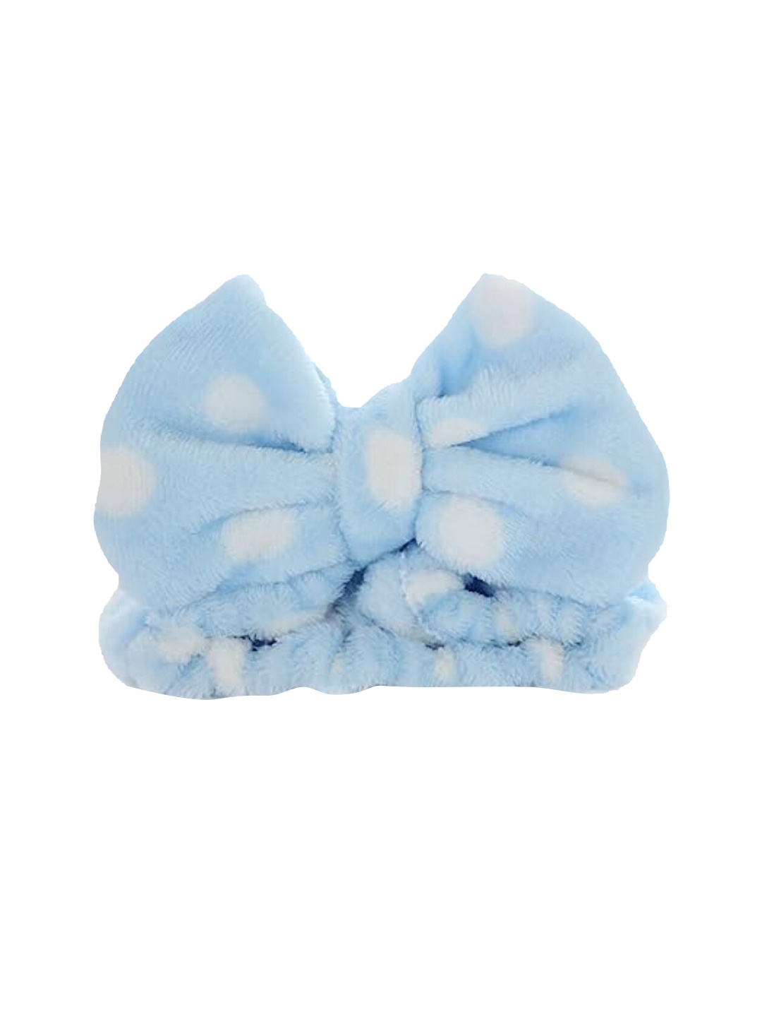 

FEELHIGH Facial Spa Makeup Cleansing Cute Bow Velvet Elastic Hair Band - Blue