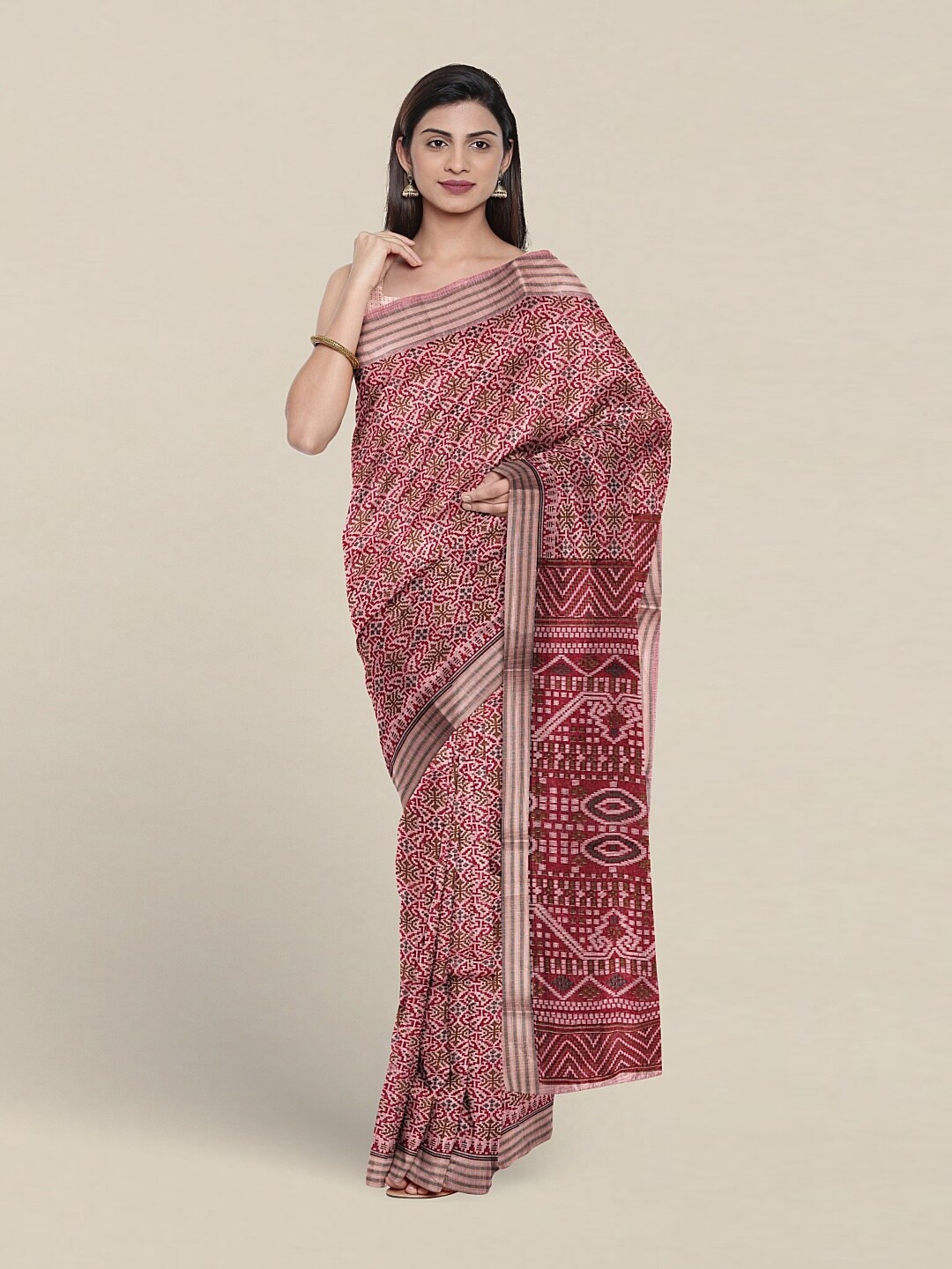 

Pothys Ethnic Motifs Printed Pure Cotton Saree, Pink