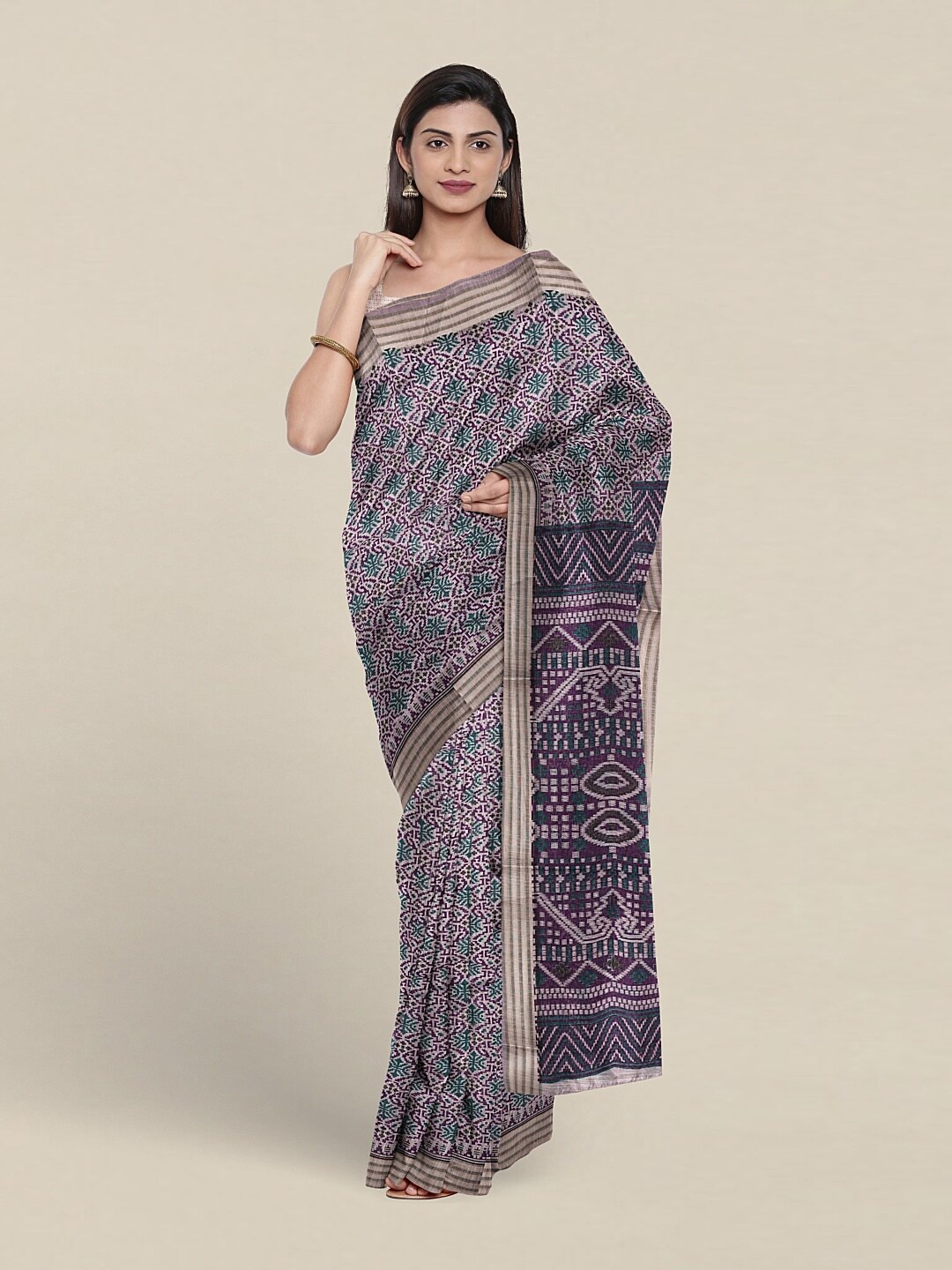 

Pothys Ethnic Motifs Printed Pure Cotton Saree, Lavender