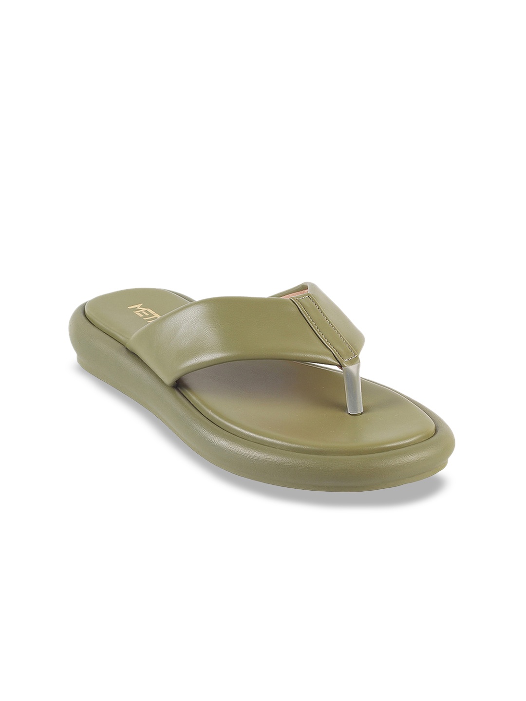 

Metro Thong Strap Open Toe Flats, Olive