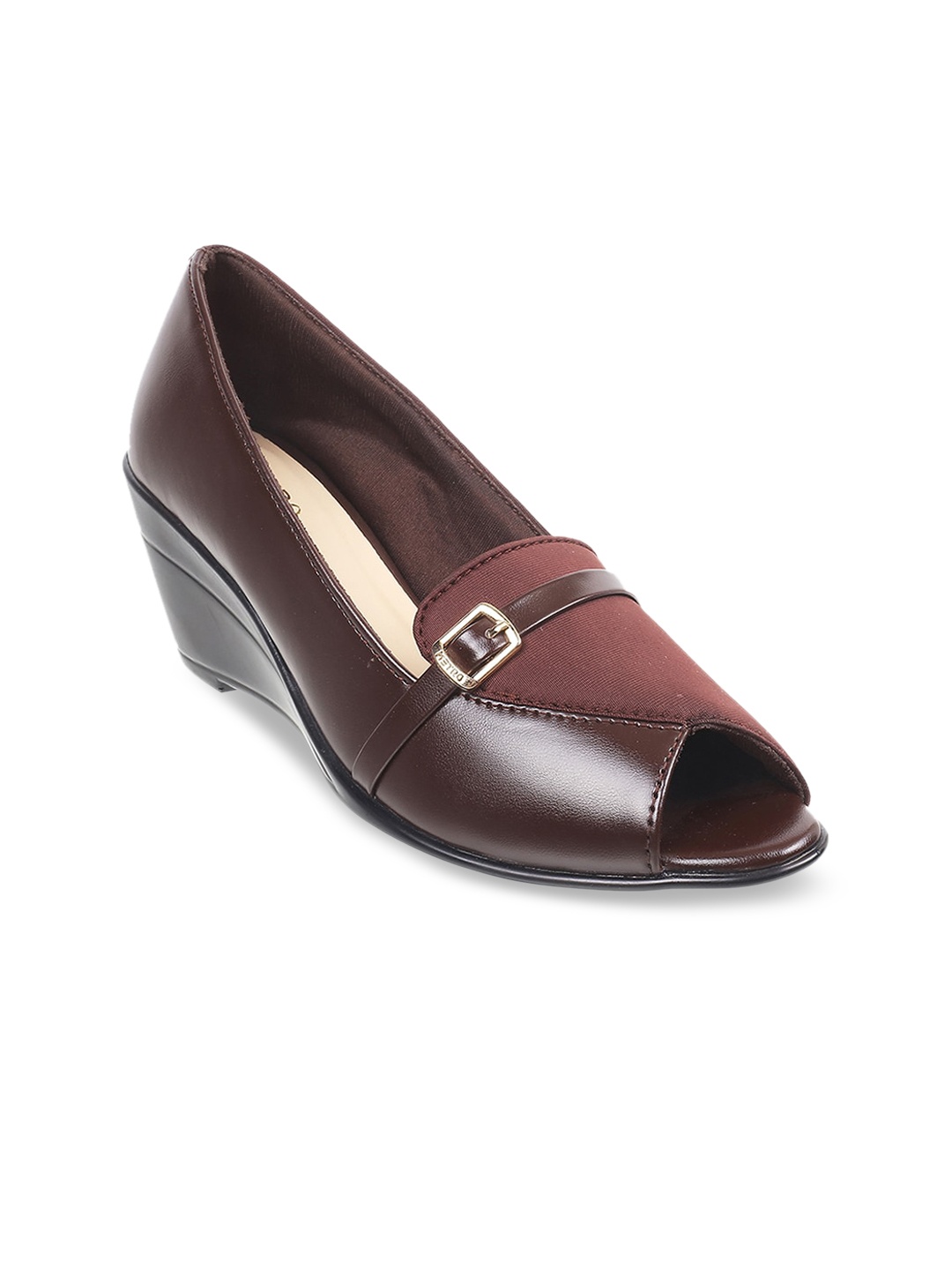 

Metro Peep Toes Wedge Heels Pumps, Brown