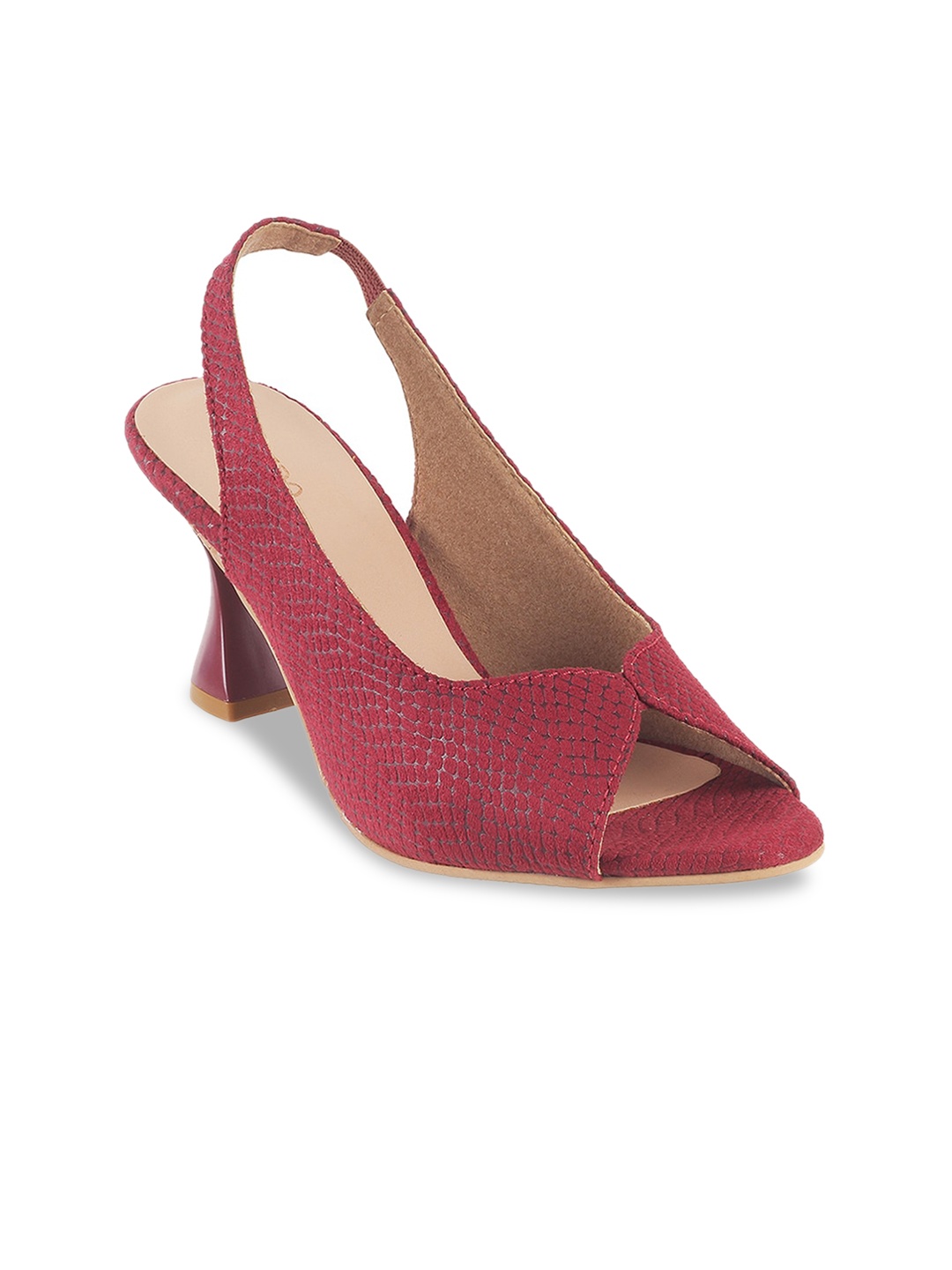 

Metro Textured Block Slingback Heel Pumps, Red