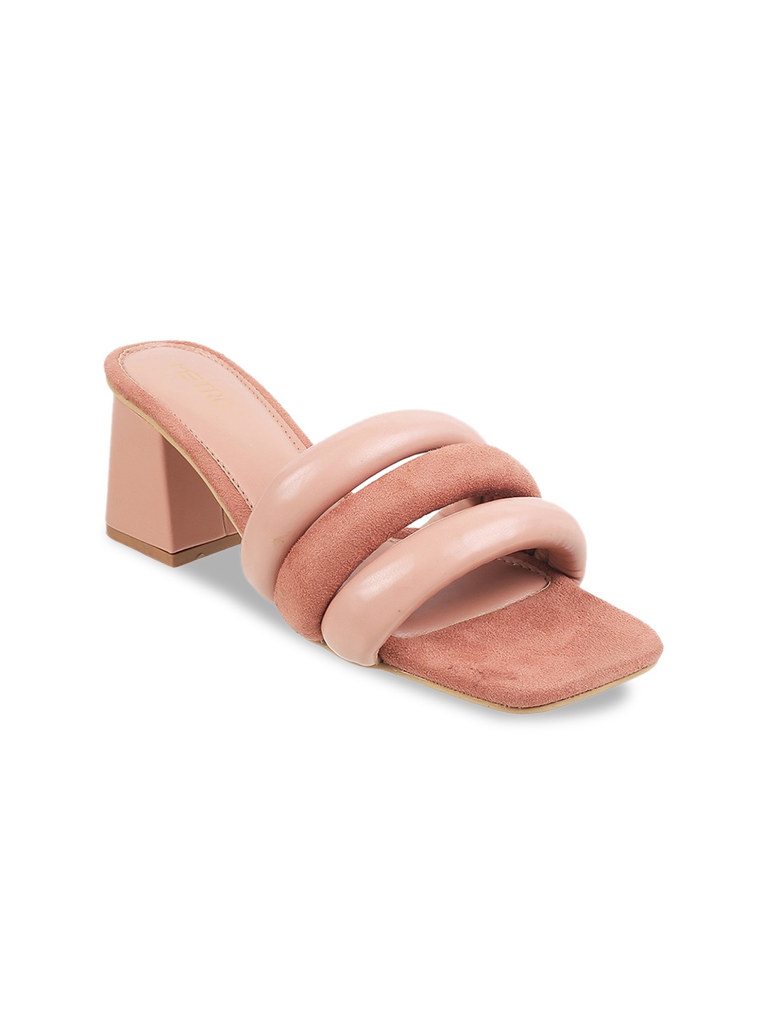 

Metro Strappy Open Toe Block Heels, Pink