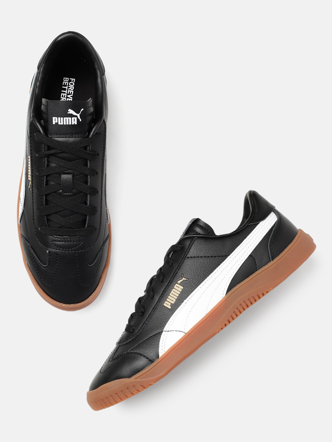 

Puma Unisex Club 5v5 Leather Sneakers, Black