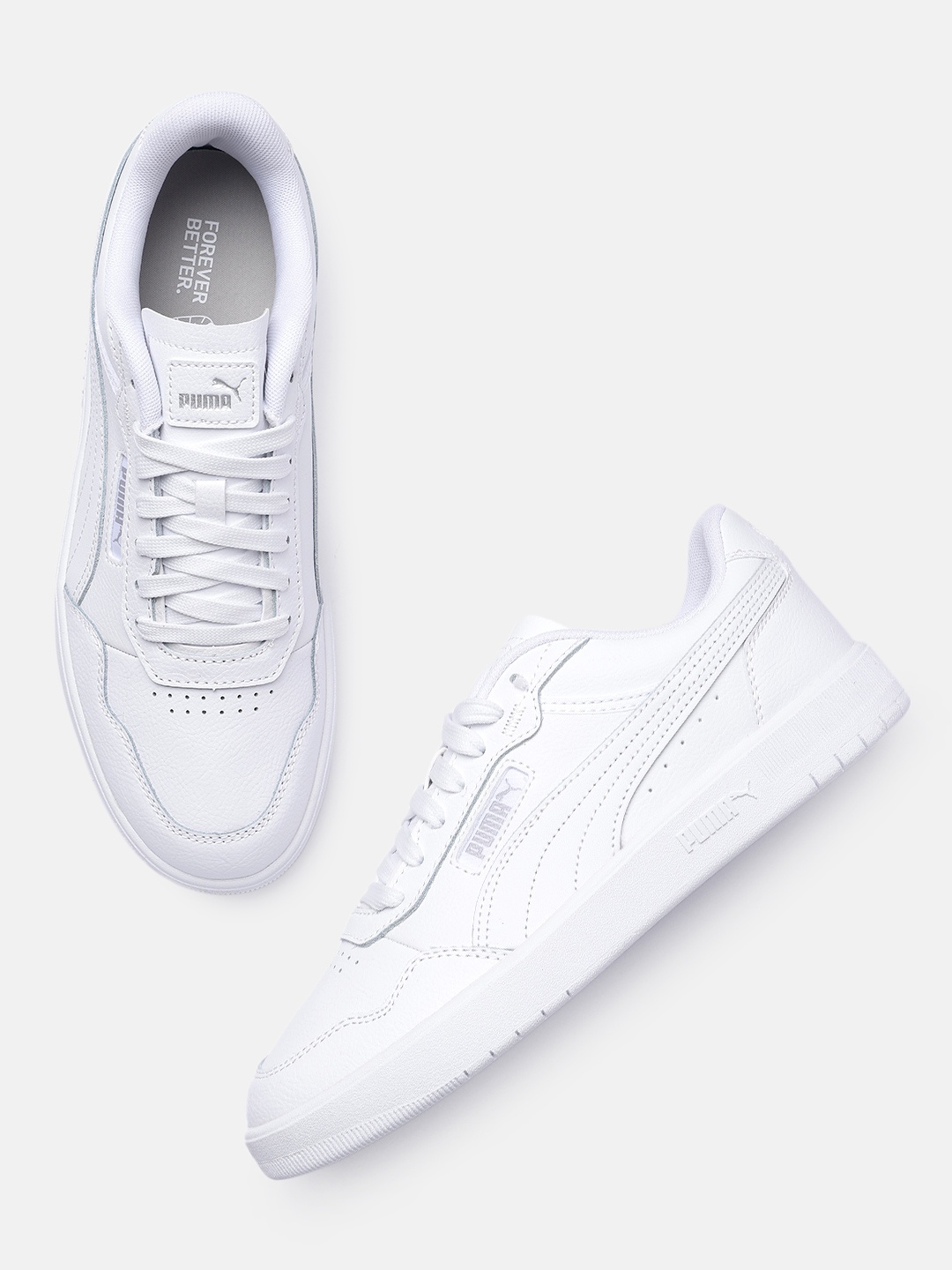 

Puma Unisex Court Ultra Perforations Leather Sneakers, White